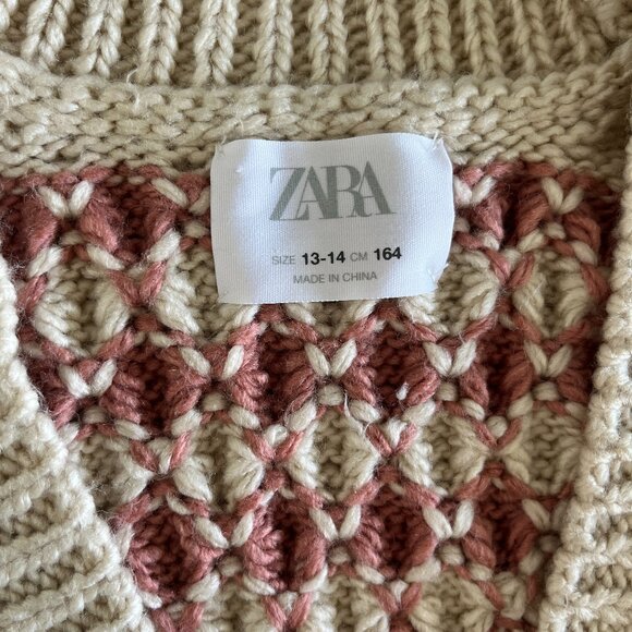 NWOT Pink/Beige Argyle Knitted Vest - Picture 4 of 5